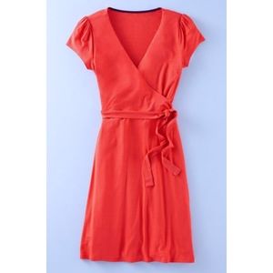 Boden Wrap Dress Coral 6L Small